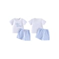 thumbnail image 2 of BemeyourBBs Baby Boy Little Brother Big Brother Matching Outfit Matching Brothers Outfits Toddler Baby Boys Summer Clothes Short Sleeve Letter Embroidery T Shirt and Pockets Striped Shorts Set, 2 of 9
