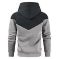 thumbnail image 3 of Fleece Hooded Coat for Men Color Matching Long Sleeve Pullovers Casual Oversize Drawstring Cardigan Sweatshirts Comfortable Coat with Front Pockets Black XL, 3 of 3