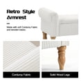 thumbnail image 4 of 60''W Storage Ottoman Bench with Arms, Corduroy Large Storage Bench for King Bed, Upholstered End of Bed Bench, for Bedroom, Entryway, Living Room, White, 4 of 10