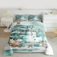 thumbnail image 2 of Castle Fairy 3-Piece Queen Size Comforter Set, Snowman Starfish Christmas Bedding, 2 of 8