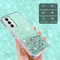 thumbnail image 5 of Compatible with Samsung Galaxy A24 4G Case Cute Glitter Clear Sparkly Cases Shockproof Samsung A24 4G Phone Case for Women Girls Silicone Slim Bling Protective Cover (Green), 5 of 12