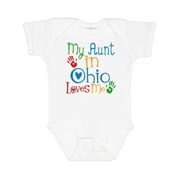 Inktastic My Aunt in Ohio Loves Me Boys or Girls Baby Bodysuit