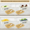 thumbnail image 5 of Butter Dish with Bamboo Lid for Countertop,Stainless Steel Butter Knife and Silicone Sealing Butter Dishes,Ceramic Butter Dishes with Covers,White, 5 of 11