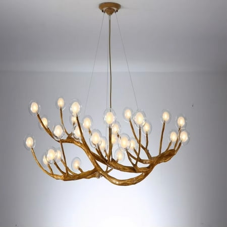 

LXJNGSJ Elegant Nordic Glass Ball Pendant Lamp Branch Chandelier - Stunning Living Dining Room Table Center Decor - Modern Indoor Lustre Lighting Fixture