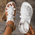 thumbnail image 3 of Rokment Women's Lace Crochet Flower Flip Flops Comfortable Orthopedic Platform Wedge Slingback Dressy Walking Sandals for Beach Summer 2026 White Size 9.5, 3 of 7