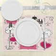 thumbnail image 3 of Ambesonne Romantic Place Mats Set of 4, Frames French Love Eiffel, Standard Size, Hot Pink Black, 3 of 6