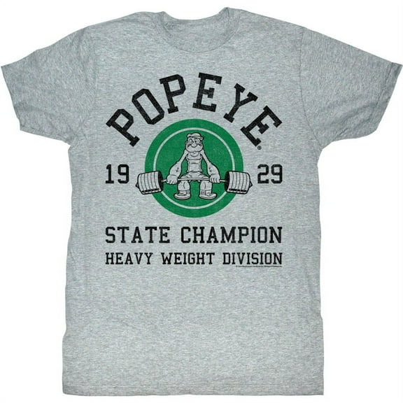 Popeye Heavy Weight Gray Heather Adult T-Shirt