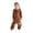 Brown, variant on Girls Christmas Fleece One‑Piece Loungewear, Holiday Tree & Reindeer Print Zip‑Up Jumpsuit for Seasonal Home Wear(White,2-3 Years)