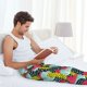 thumbnail image 5 of Fotbe Green Mushroom Pantalones de Pijama para Hombre, Pantalones de Dormir, Pantalones de Casa con Cintura Ajustable y Bolsillos-3X-Large, 5 of 6