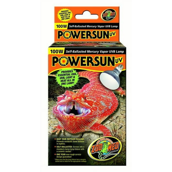Zoo Med Laboratories 100 Watt Powersun® UV Self-Ballasted Mercury Vapor Lamp