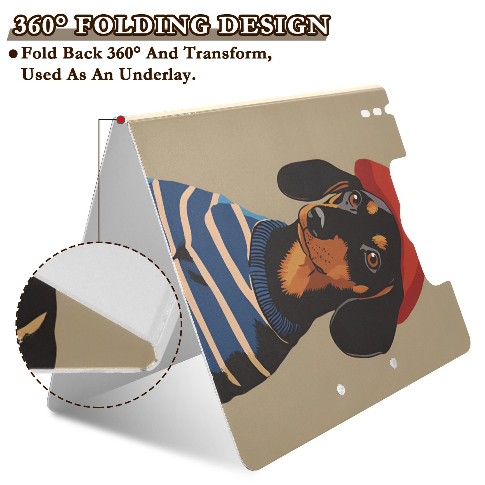 FORMRS A4 Clipboard Folder with Pen Holder Horizontal Foldable School Office Binder, Dog Artist