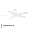 thumbnail image 2 of Disc II 5-Blade Energy Star Pull Chain Memory Ceiling Fan 52in Matte White with 3000K Dimmable LED Light Kit, 2 of 6