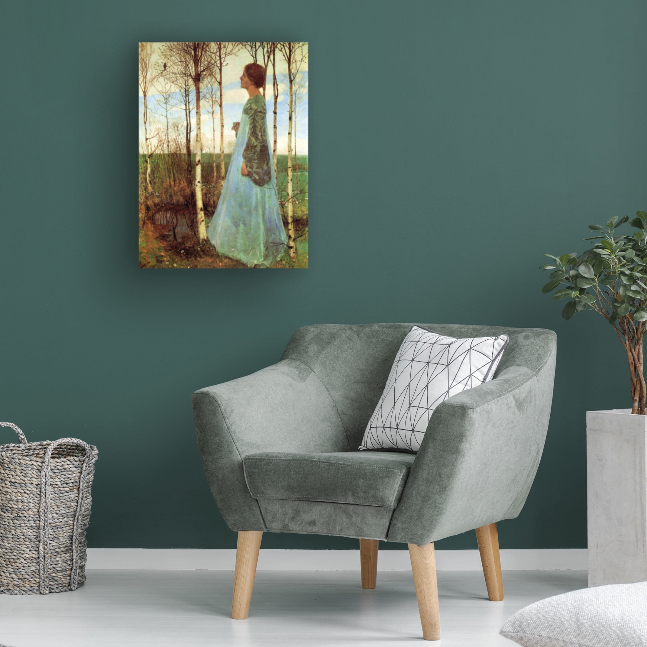 Canvas Wall Art - Vintage Lavoie 'Portrait von Martha Vogeler Heinrich Vogeler Fruhling 1897' Wall Art for Living Room, Bedroom, or Office Décor by Trademark Fine Art - 14 x 19 Inches