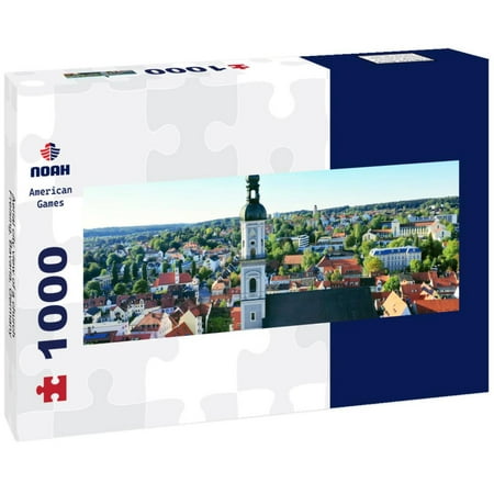 Aerial city view of a church, Freising, Bavaria, Germany 1000pc Panoramic Puzzle
