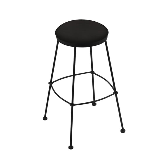 Holland Bar Stool Co Stationary 30 in. Backless Bar Stool with Faux Leather Seat - Black Wrinkle