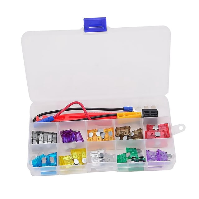 Mini Fusibles con Caja 2A 3A 5A 7,5A 10A 15A 20A 25A 30A 35A para Motocicleta Hogar Barco Sunnimix Juego de fusibles para motocicleta