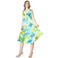 thumbnail image 3 of Sakkas Neja Women's Casual Maxi Summer Sleeveless Loose Fit Tie Dye Tank Dress - 19251-GreenPurple - One Size Regular, 3 of 5