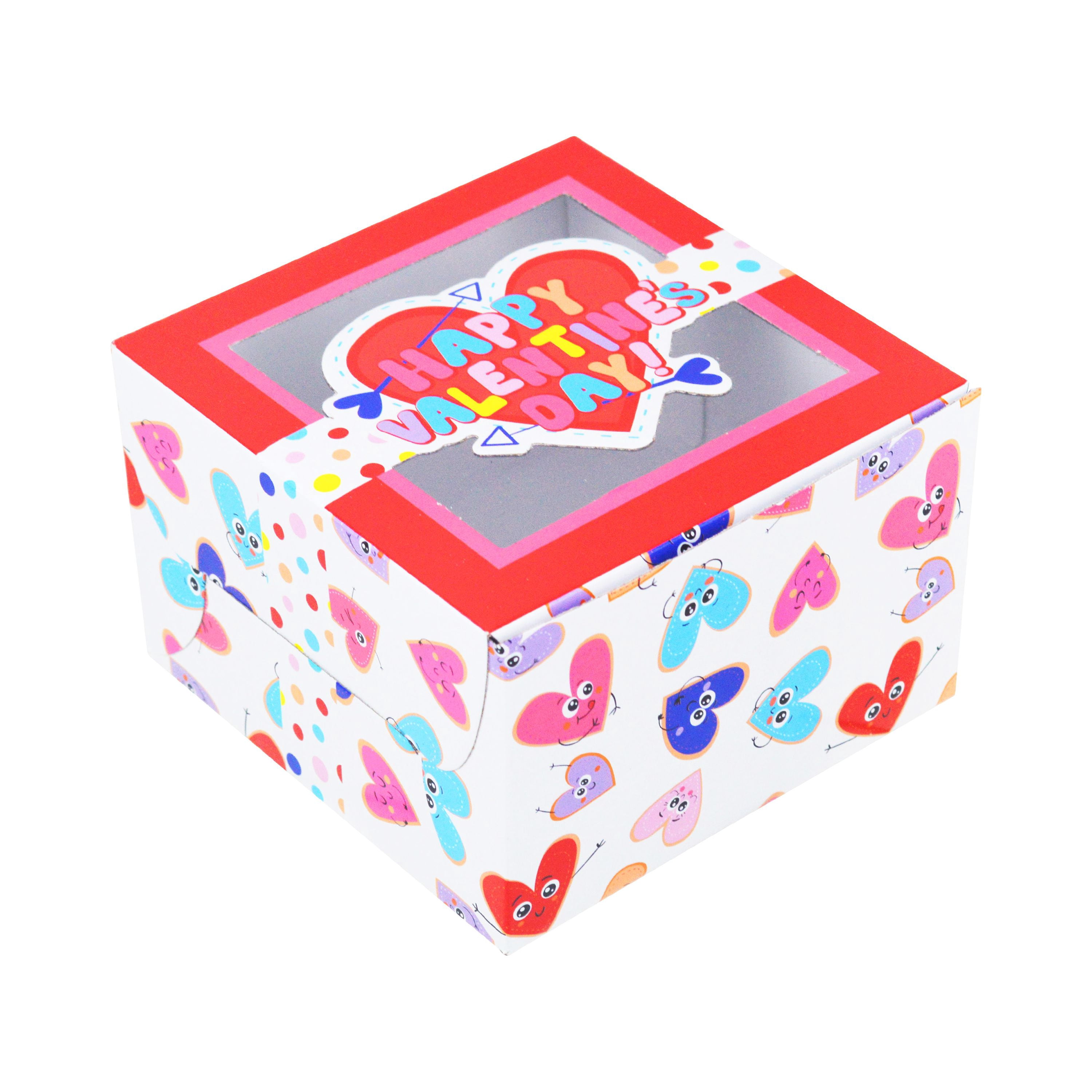Way to Celebration Valentine Multi Color Paper Treat Boxes Astm in Two Sizes