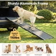thumbnail image 4 of Telescoping Dog Ramp for Car Truck SUV, 71" Long 20" Wide Lightweight Aluminium Dog Ramps with Non Slip Surface for Large Dogs, Portable Compact Outdoor Pet Ramp, Up to 110lbs, 4 of 8