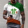 thumbnail image 2 of Camisetas Casuales Cuello Redondo Día de San Patricio Impresión Suéter, Manga Corta Blusa Deportiva para Hombres, 2 of 3