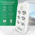 thumbnail image 3 of Regleta eléctrica EU Multiprise con 6 tomas de corriente alterna, 4 puertos USB, 1 unidad USB-C, filtro de red, carga rápida., 3 of 5