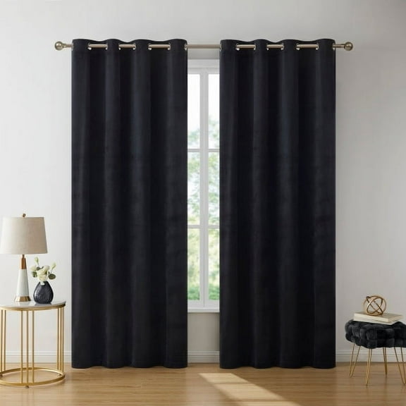 THD Grace Velvet Premium Soft Grommet Window Treatment Curtain Drapery Panels - Set of 2 Panels