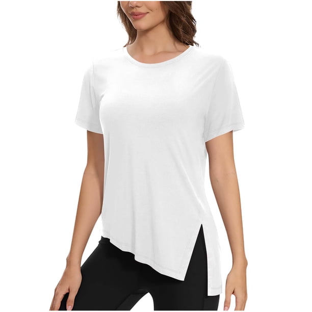 Camiseta de Manga Corta de las Mujeres, Camiseta de Cuello Redondo para Todas las Estaciones de Uso Diario