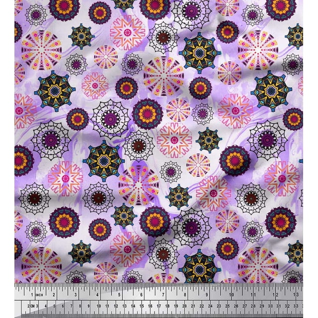 Soimoi Rayon Fabric Mandala Kaleidoscope Print Sewing Fabric Yard 42 Inch Wide