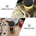 thumbnail image 3 of 16pcs Tinplate Mason Jar Lids Mason Storage Jar Covers Caps Canning Caps (Black), 3 of 4