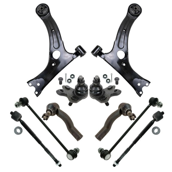 TRQ 10pc Steering Suspension Kit Control Arms Tie Rods Sway Bar Links for Scion PSA32004 Fits select: 2005-2010 TOYOTA SCION TC