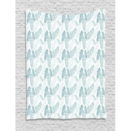 Teal And White Tapestry Pastel Colored Grunge Looking