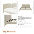thumbnail image 6 of CosmoLiving by Cosmopolitan Coco Upholstered Bed Frame, King, Ivory Velvet, 6 of 18