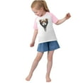 thumbnail image 6 of Cute Raglan Graphic Tees for Girls Summer Short Sleeve Baseball T-Shirts Loose Fit Round Neck Casual Going Out Tops Pink， 7 Years, 6 of 7