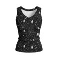 thumbnail image 6 of ZGRBOU V Neck Ribbed Knit Tank Tops for Women Funny Witch Scene Print Shirts Gothic Holiday Sleeveless Tee, 6 of 6