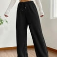 thumbnail image 3 of Women's Winter Fleece Sleep Pants Comfortable Thermal Wide Leg Designs Elastic Drawstring Waist Soft Lounges Home Wear, 3 of 8