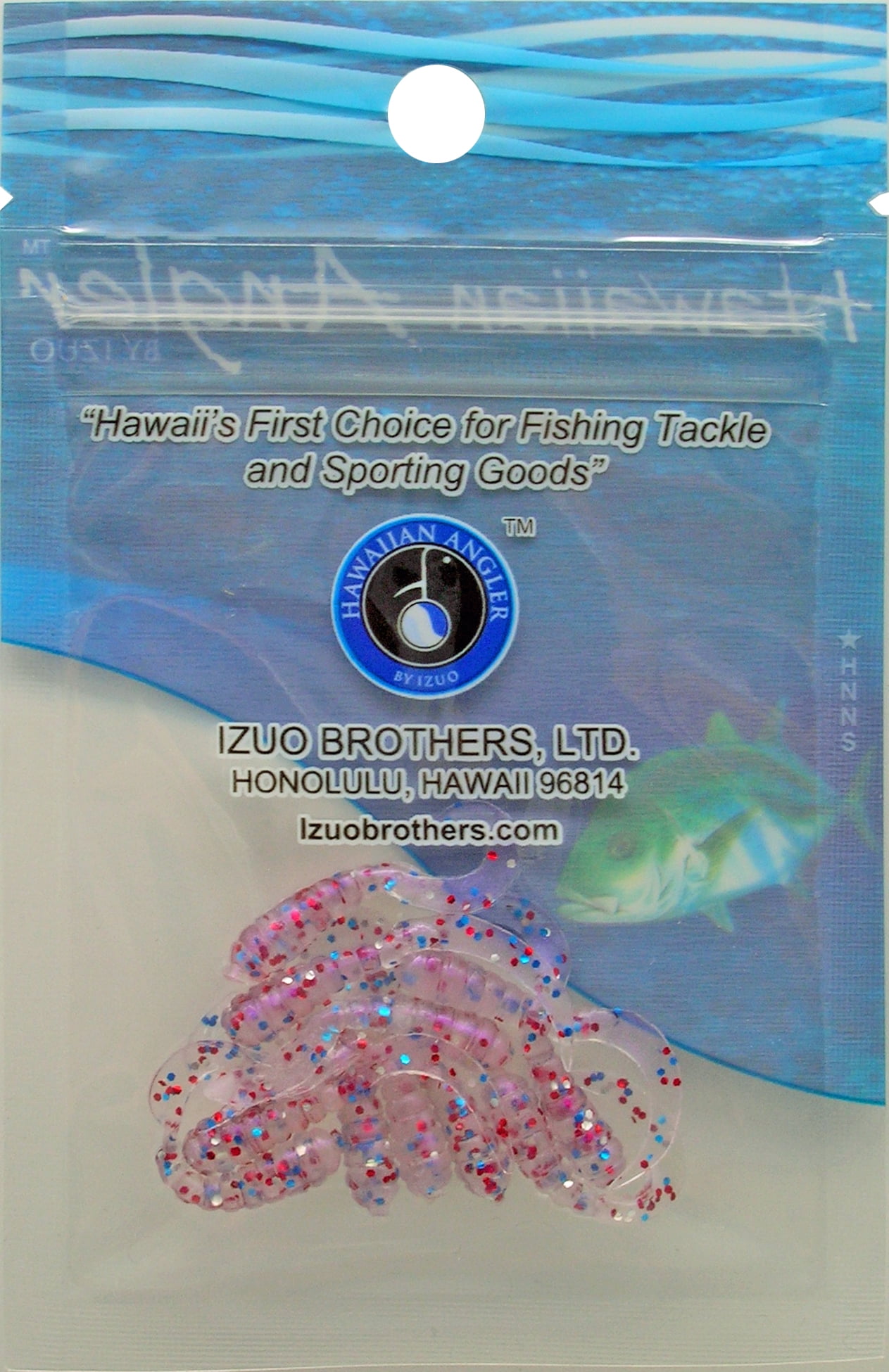 Hawaiian Angler 1.5" Grub Bait Purple Obake Fire Soft Plastic Fishing Lure