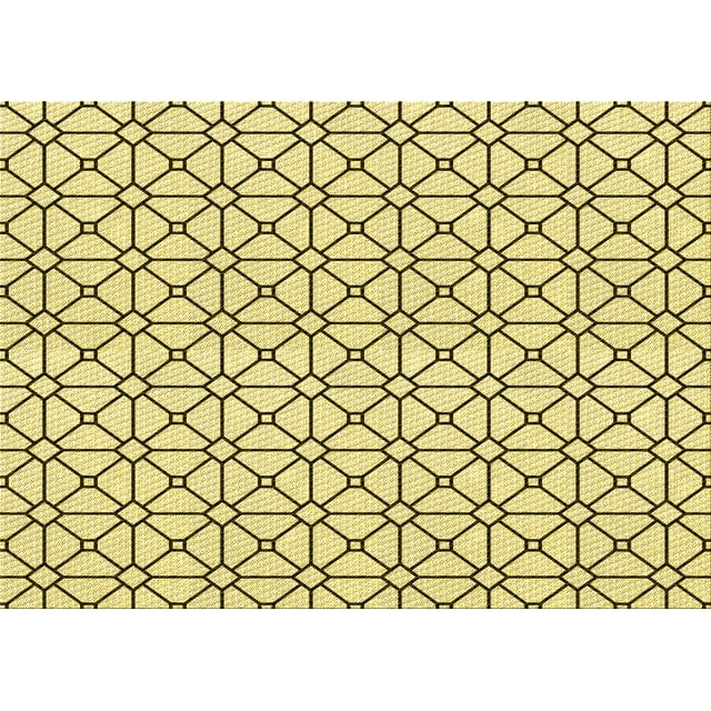 Ahgly Company Machine Washable Indoor Rectangle Transitional Sun Yellow Area Rugs, 7' x 10'