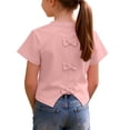 thumbnail image 1 of Zpanxa T-Shirts pour Tout-Petites Filles Unis à Bord Festonné Manches Courtes Col Rond Haut Décontracté en Coton 8 Ans, 1 of 7