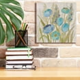 thumbnail image 6 of Epic Graffiti 'Opalescent Floral II Blue' by Silvia Vassileva, Canvas Wall Art, 12"x12", 6 of 8
