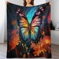 thumbnail image 4 of Wildflowers Butterfly Soft Cozy Warm, Lightweight And Plush Flannel Throw Blankets - Perfect for Couch, Bed, Travel, 4 of 8