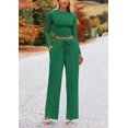 thumbnail image 3 of Conjunto de 2 Piezas para Mujer PRETTYGARDEN Top Corto de Manga Larga XL, 3 of 8