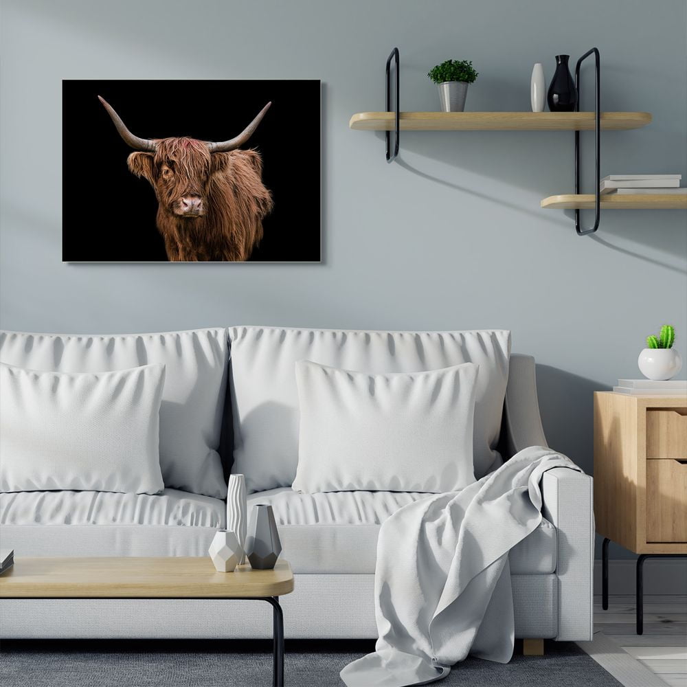 Stupell Industries Minimal Portrait of Countryside Cattle Animal Designed by Third and Wall
