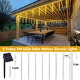 thumbnail image 2 of Luces solares tipo meteorito JMEXSUSS, 8 tubos, 144 LED, color blanco cálido, 2 of 7