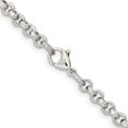 thumbnail image 3 of Auriga Fine Jewelry Stainless Steel Polished and Textured Fancy Rolo Chain Necklace for Women 20", 3 of 6