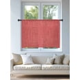 thumbnail image 4 of Sheer Curtains 54 Inch Length, Vintage Coral Red Semi Sheer Curtains Light Filtering Window Treatment, Farmhouse Retro Solid Color Linen Texture Privacy Voile Drapes for Living Room 52x54 Inch, 4 of 7