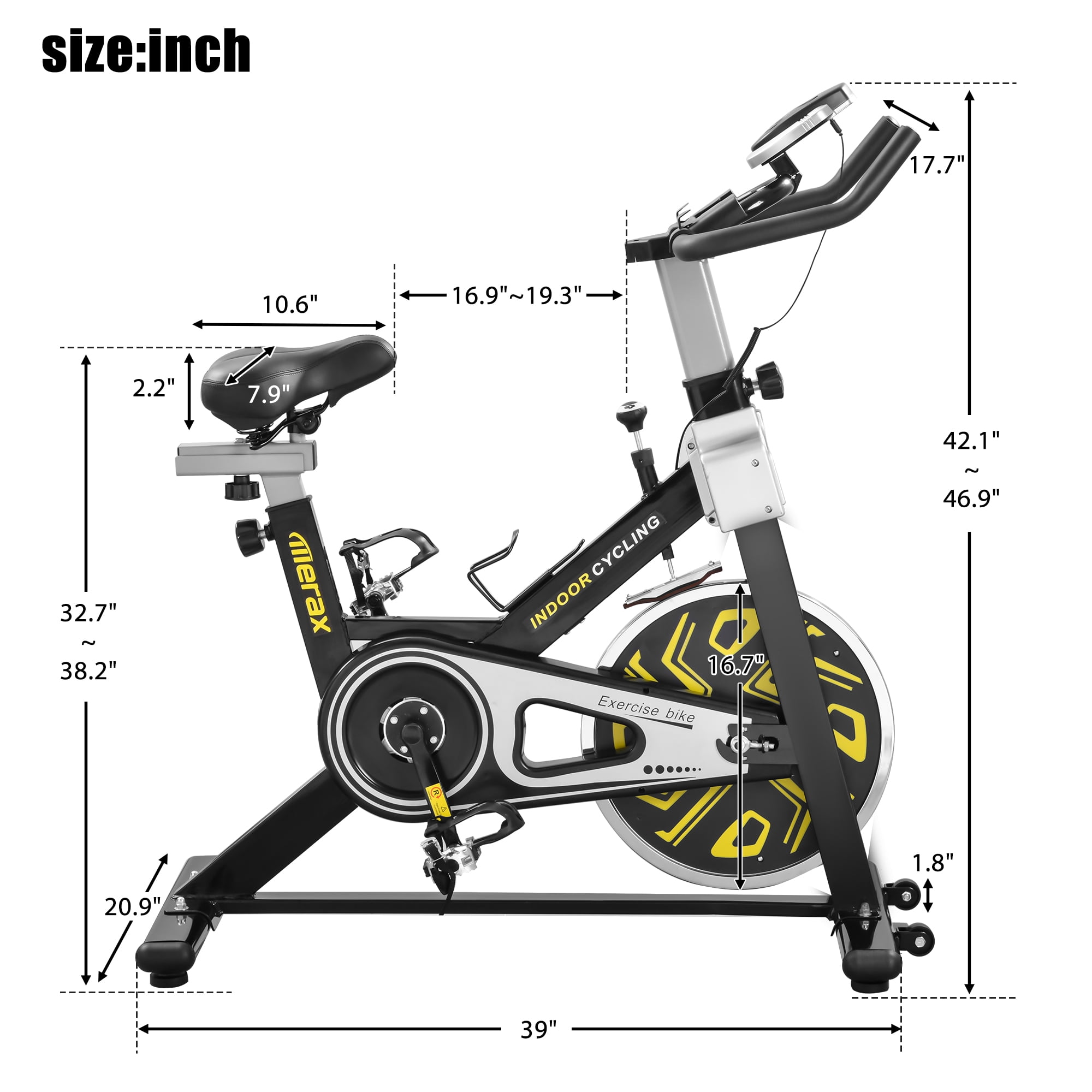 indoor cycling bike with a weighted flywheel