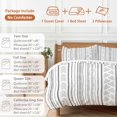thumbnail image 6 of Boho Geometric Bedding Duvet Cover Set Full Size 4 Pieces Bohemian Abstract Art Tribal Black White Bedding Set with Zipper Closure, 1 Comforter Cover 86x86 Inches 1 Flat Sheet & 2 Pillow Cases, 6 of 7
