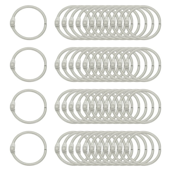 Uxcell 48Pcs Loose Leaf Binder Rings, 1.2 Inch Metal Open Card Rings Heavy Duty Book Rings for Key Index Card Rings Paper Rings Office, Gray