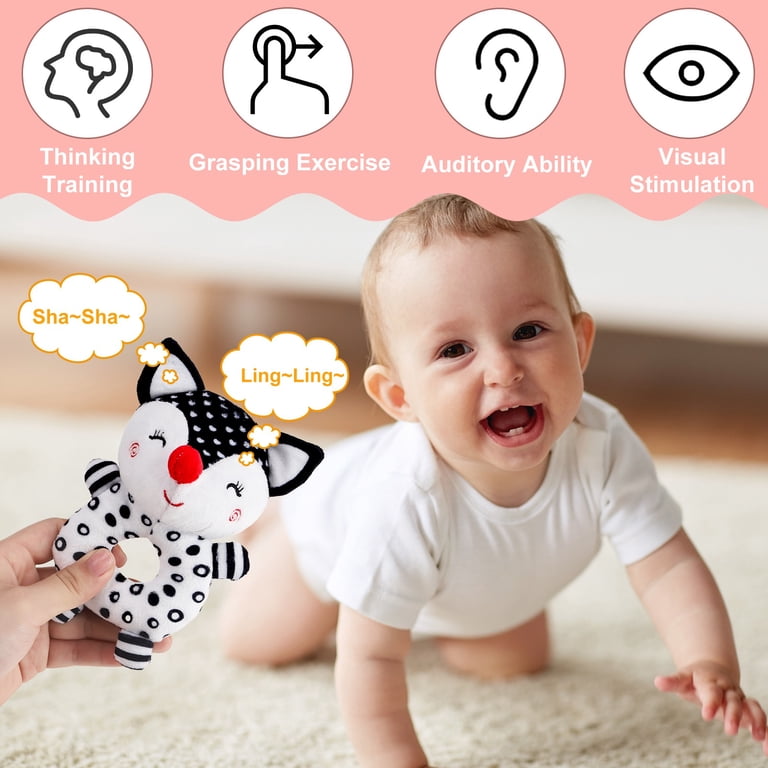 Sixwipe Baby Rattle Toys, 2-Piece Soft Plush Set photo 5