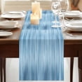 thumbnail image 3 of Table Runners 90 Inches Long Dress Scarves, Blue Farmhouse Coffee/Dining/Kitchen Table Runner for Living Room, Modern Abstract Art Ombre Striped 13x90 Inch, 3 of 9
